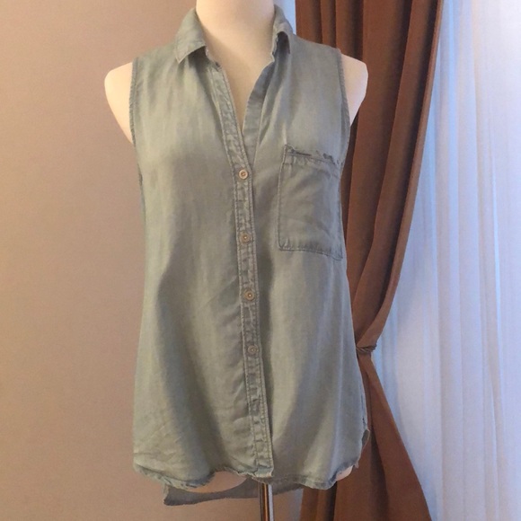 Denim Sleeveless top, Sz S - Picture 7 of 8